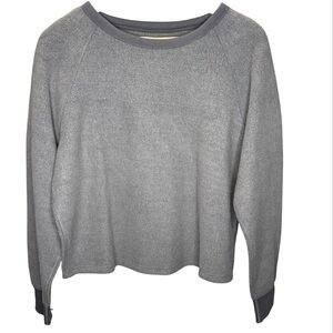 Madewell Mile(s) Gray Fleece Pullover Sweatshirt | Small